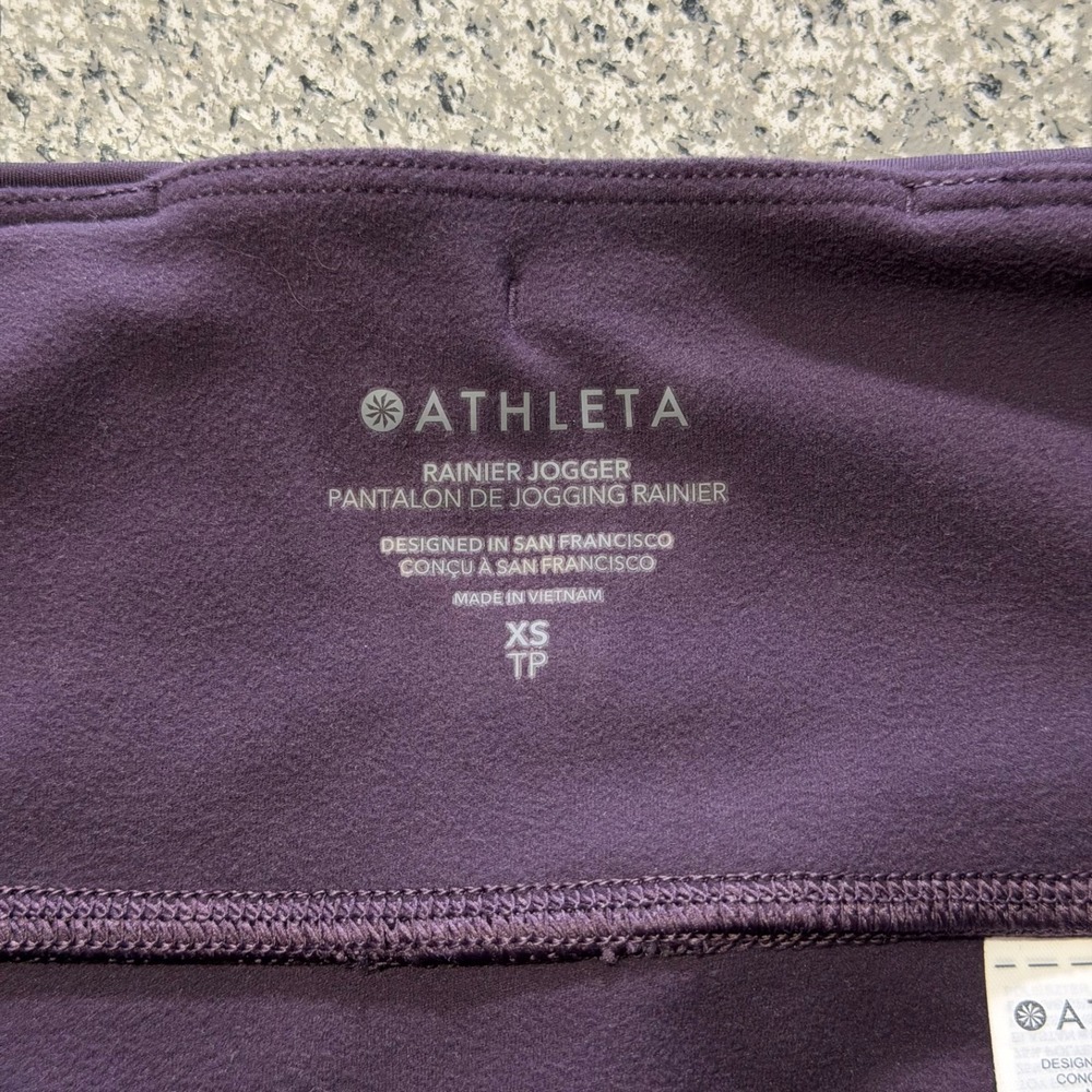 Athleta Rainier Jogger Womens XS Purple Athleisure Pants 27" Inseam Pockets - Picture 3 of 7